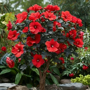 Гибискус Миднайт Роуз купить по цене от 269р. в интернет-магазине «Посадика» с доставкой почтой в в Темрюке и по всей России – [изображение №1].